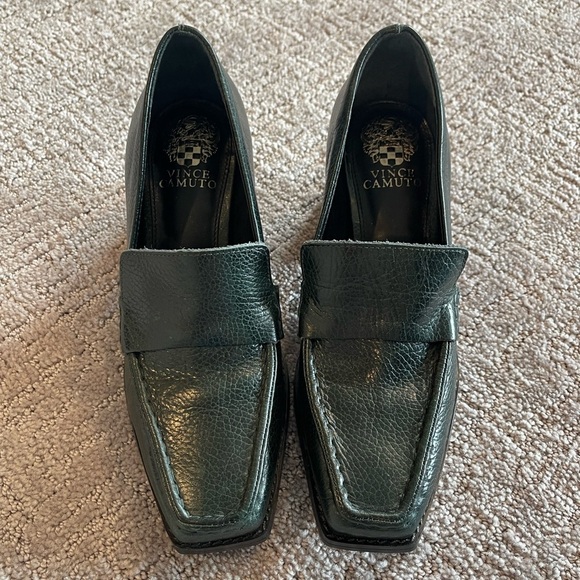 Vince Camuto Segellis Women's Green Leather Block Heel Loafers, Size 8.5 M, NWOT - Picture 2 of 13